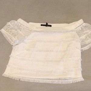 White off the shoulder lace top